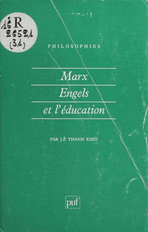 ebook cover of Marx, Engels et l'éducation, by Lê Thành Khôi