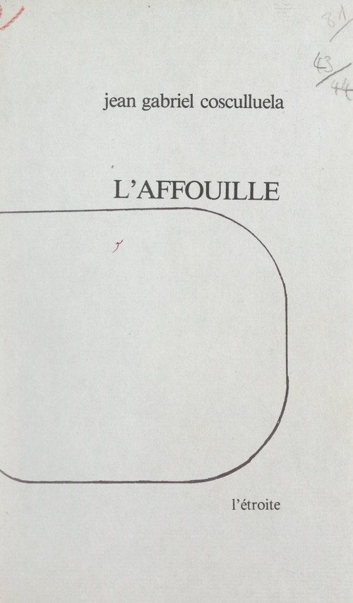 Couverture ebook de L'affouille, de Jean-Gabriel Cosculluela