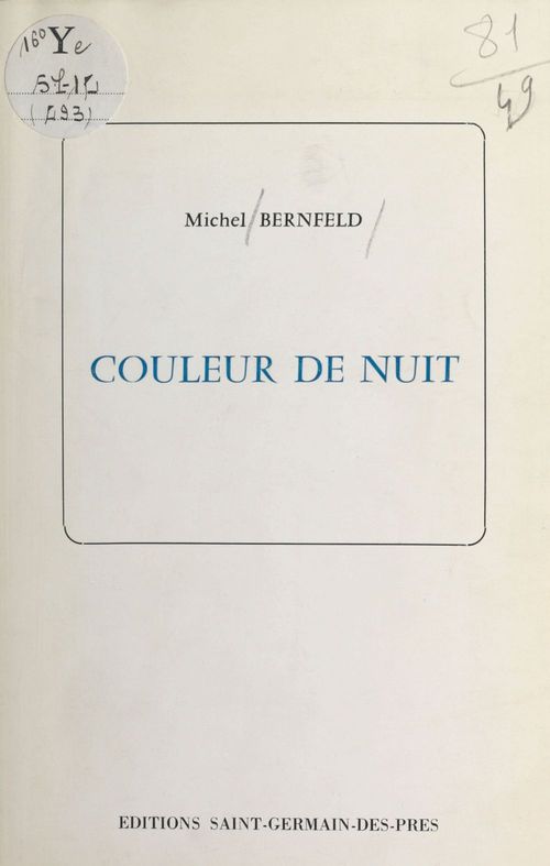 ebook cover of Couleur de nuit, by Michel Bernfeld