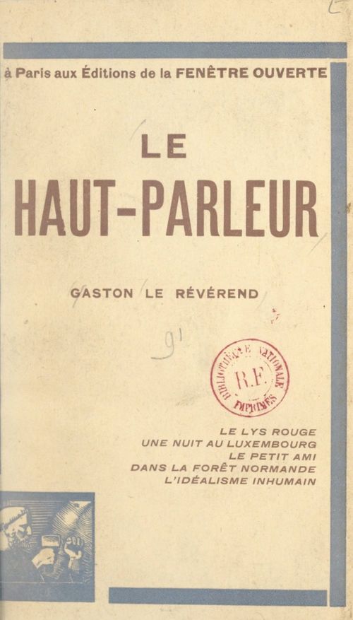 Couverture ebook de Le haut-parleur, de Gaston Le Reverend