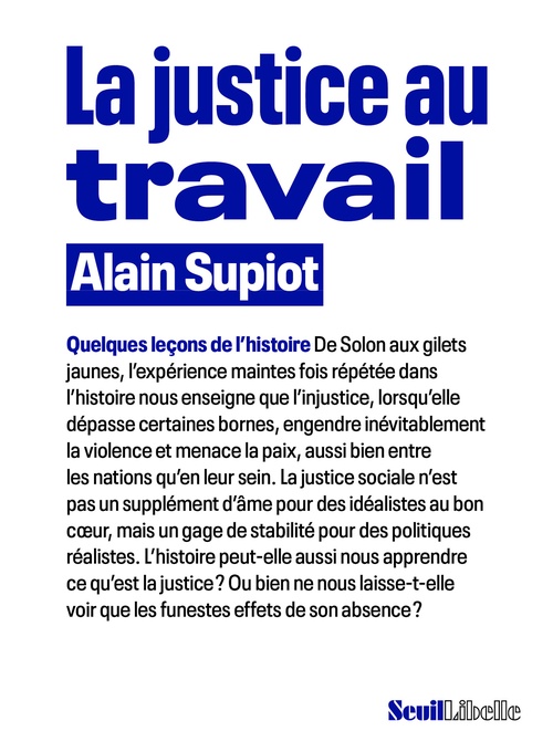 ebook cover of La Justice au travail, by Alain Supiot