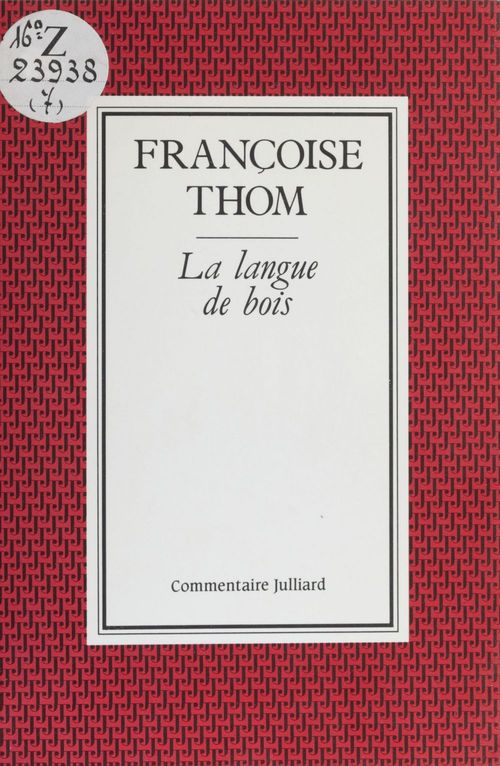 Couverture ebook de La Langue de bois, de Thom/I