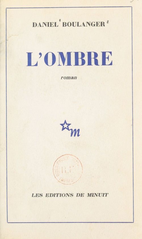 ebook cover of L'ombre, by Daniel Boulanger