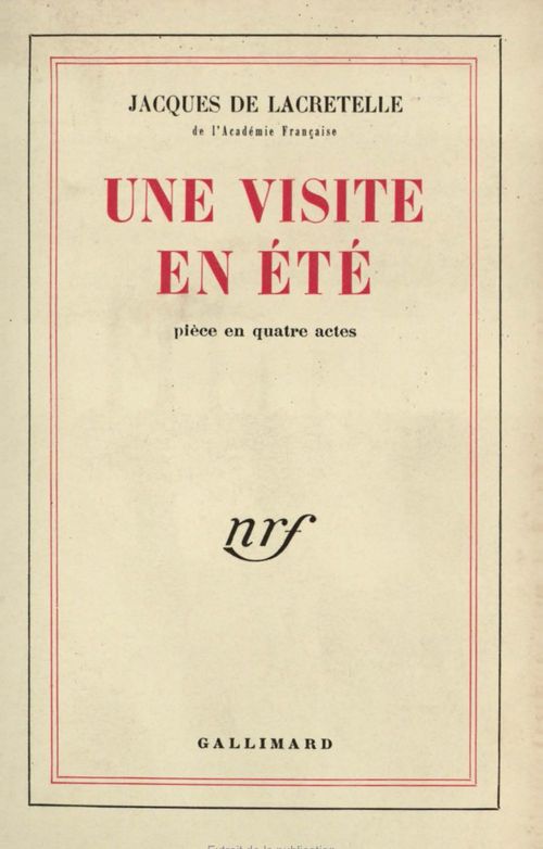 ebook cover of Une visite en été, by Lacretelle J D.