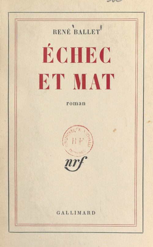 ebook cover of Échec et mat, by René Ballet