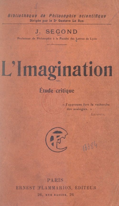Couverture ebook de L'imagination, de Joseph Segond