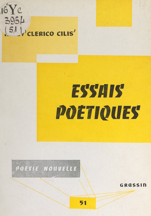 ebook cover of Essais poétiques, by Nelly Clerico Cilis
