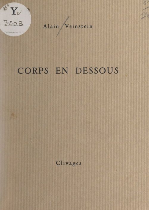 Couverture ebook de Corps en dessous, de Alain Veinstein