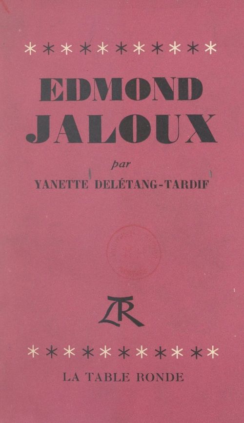 ebook cover of Edmond Jaloux, by Yanette Deletang-Tardif