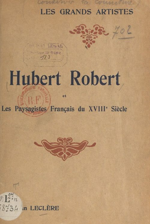 ebook cover of Hubert Robert et les paysagistes français du XVIIIe siècle, by Tristan Leclere