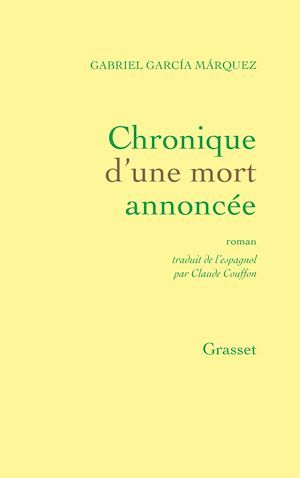 Couverture ebook de Chronique d'une mort annoncée, de Gabriel Garcia Marquez