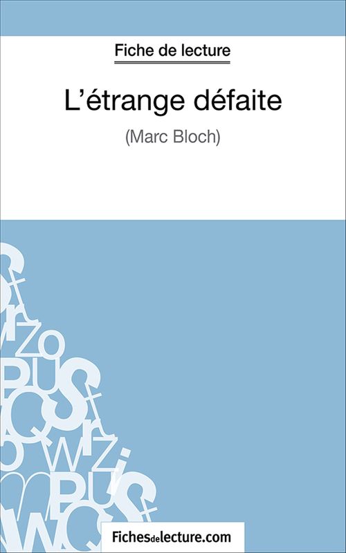 ebook cover of L'étrange défaite, by Fichesdelecture.Com, Grégory Jaucot