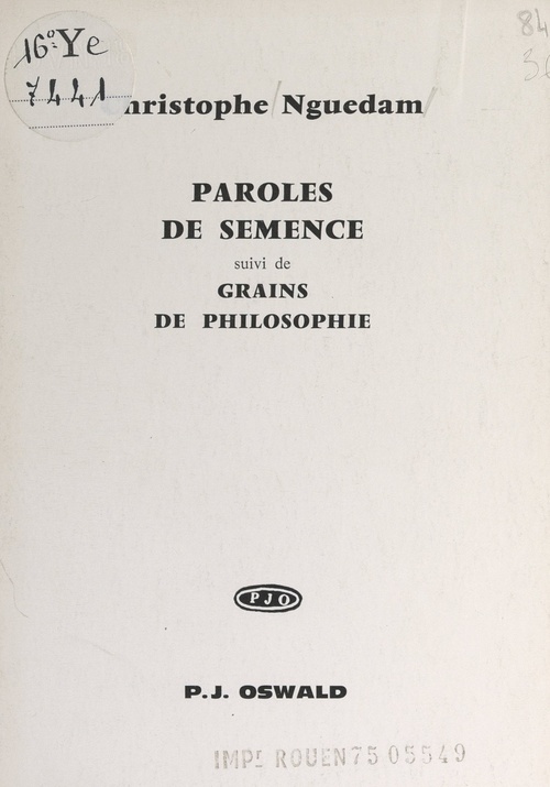 Couverture ebook de Paroles de semence, de Christophe Nguedam