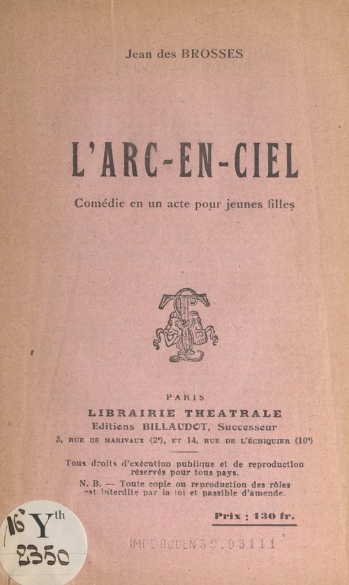 ebook cover of L'arc-en-ciel, by Jean Des Brosses