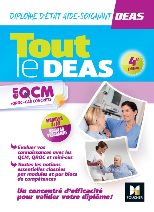 Couverture ebook de Tout le DEAS en QCM/QROC - IFAS - Diplôme État Aide-soignant, de Nadia Ouali, Lenaïck Ramage, Cindy Van Der Veen, Hayat Abbadi, Nathalie Heitzler, André Le Texier
