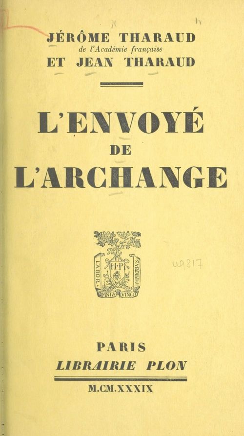 Couverture ebook de L'envoyé de l'archange, de Jean Tharaud, Jérôme Tharaud
