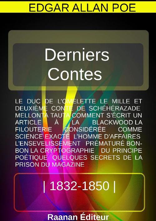Couverture ebook de Derniers Contes, de Edgar Allan Poe