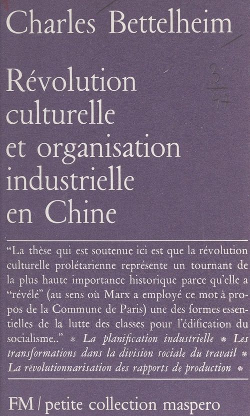 ebook cover of Révolution culturelle et organisation industrielle en Chine, by Charles Bettelheim