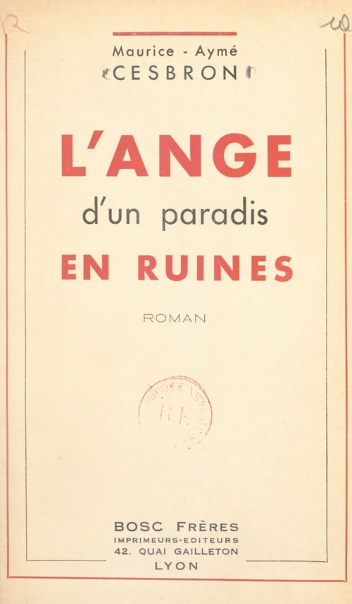 ebook cover of L'ange d'un paradis en ruines, by Maurice-Ayme Cesbron