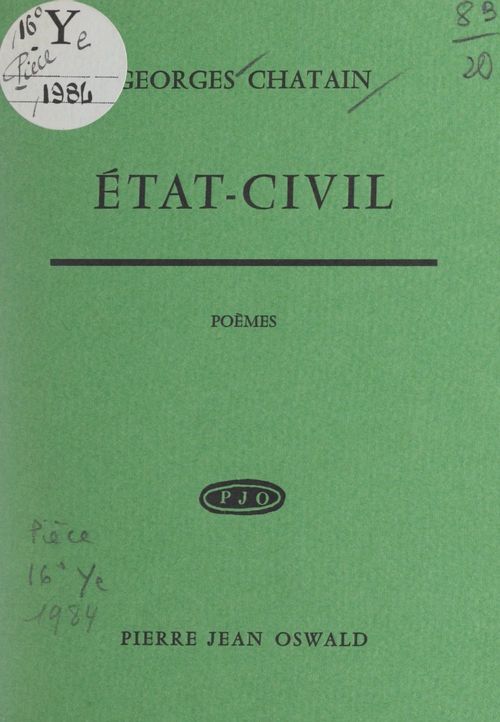 Couverture ebook de État-civil, de Georges Chatain