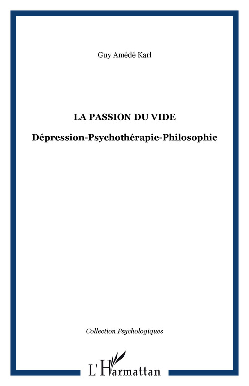 Couverture ebook de La passion du vide, de Guy Amédé Karl