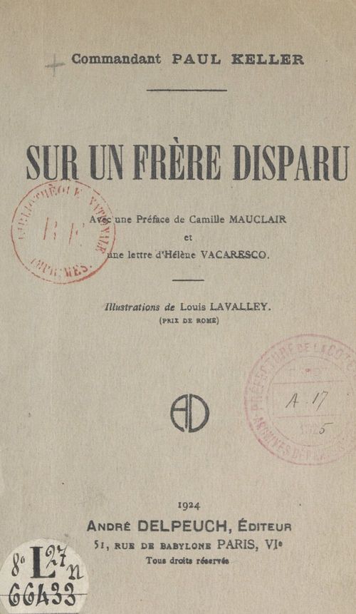 ebook cover of Sur un frère disparu, by Paul Keller