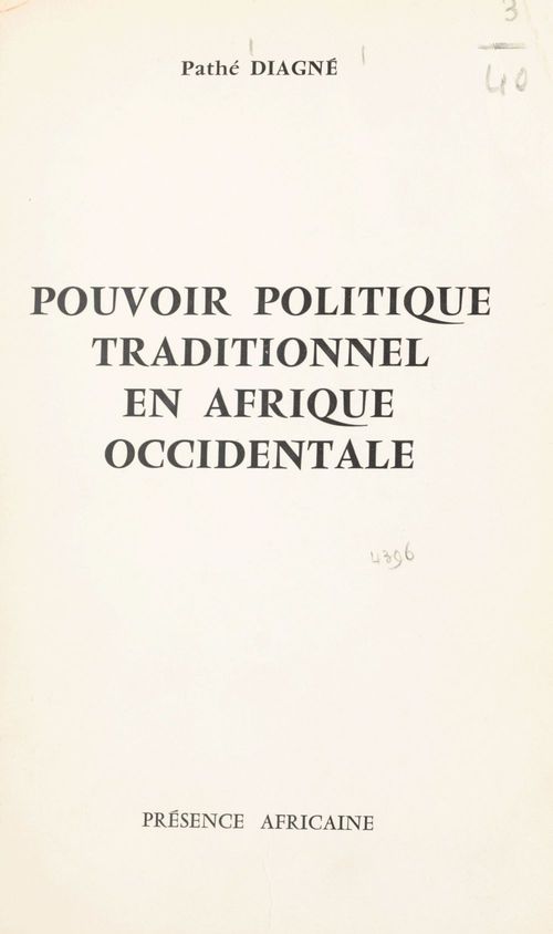 Couverture ebook de Pouvoir politique traditionnel en Afrique occidentale, de Pathe Diagne