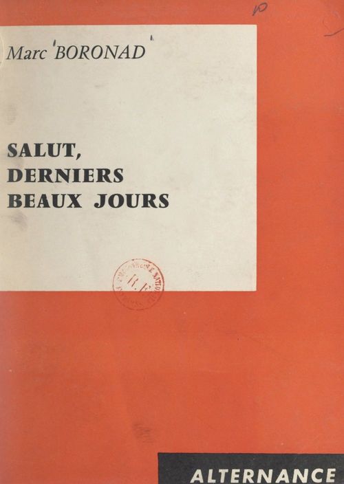 ebook cover of Salut, derniers beaux jours, by Marc Boronad