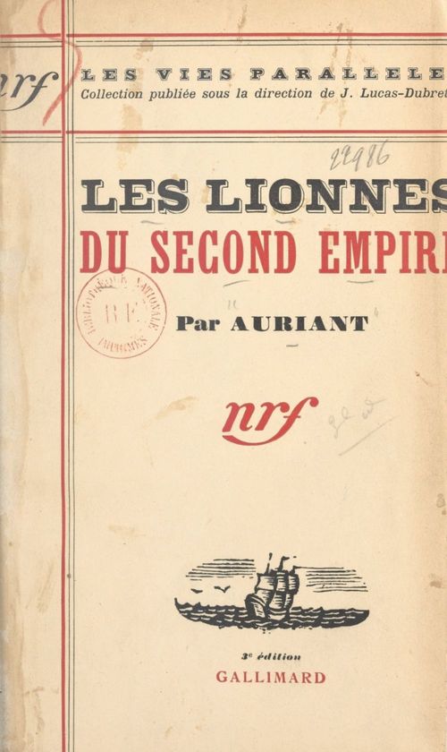 ebook cover of Les lionnes du Second Empire, by Auriant