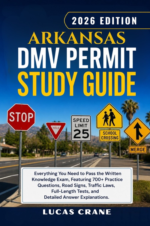 Couverture ebook de ARKANSAS DMV Permit Study Guide-2026 EDITION, de Lucas Crane