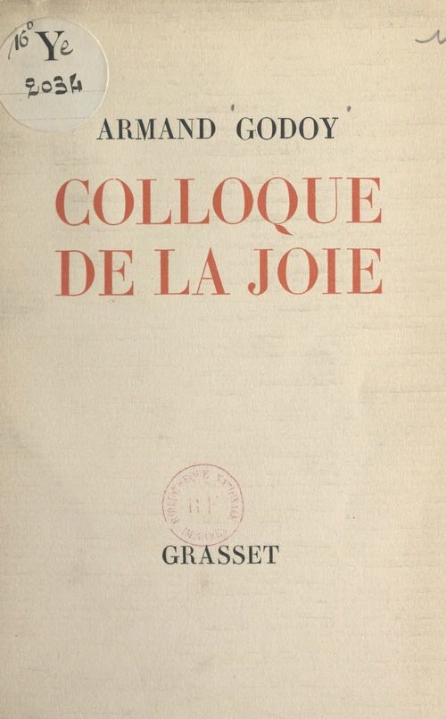 Couverture ebook de Colloque de la joie, de Armand Godoy