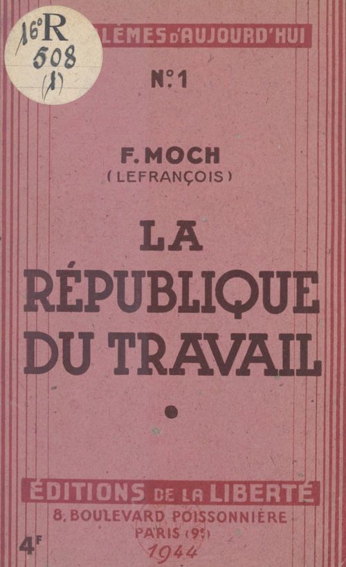 ebook cover of La République du travail, by Francois Moch