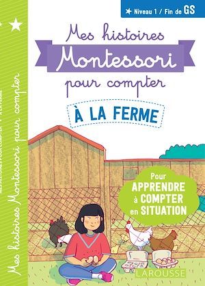 Couverture ebook de Mes histoires Montessori pour compter -  A la ferme, de Delphine Urvoy