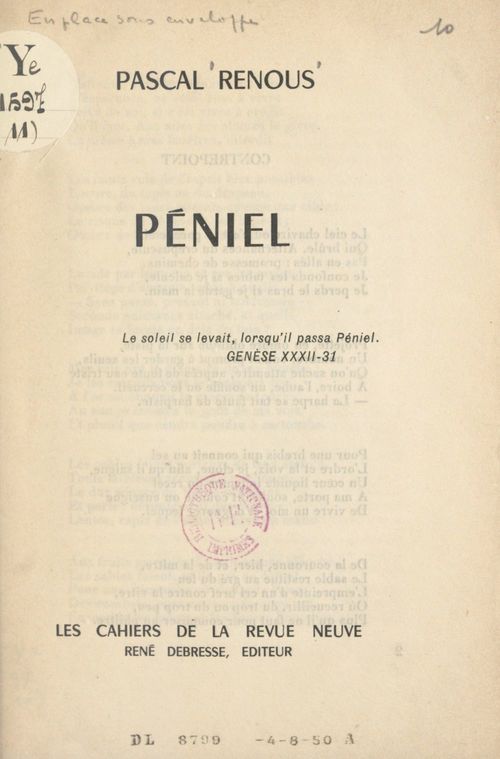ebook cover of Péniel, by Pascal Renous