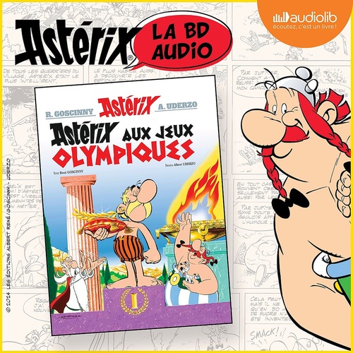audiobook cover of Astérix aux Jeux Olympiques, by Albert Uderzo, Rene Goscinny