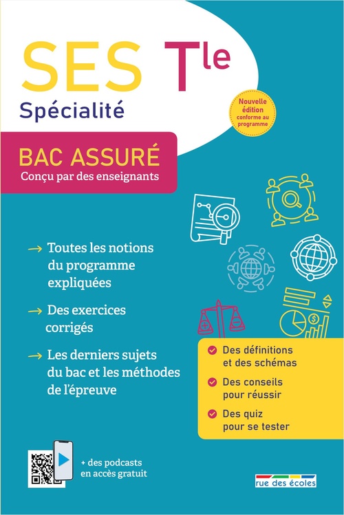 Couverture ebook de Bac Assuré : Spécialité SES - Terminale, de Collectif