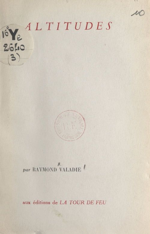 Couverture ebook de Altitudes, de Raymond Valadie