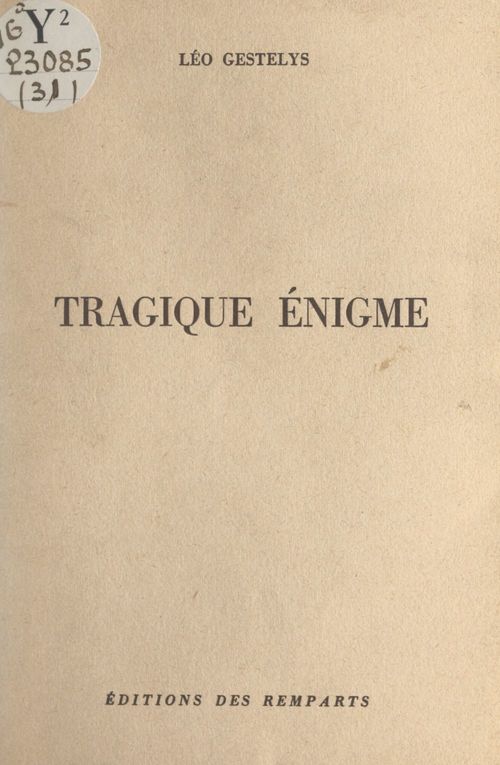 Couverture ebook de Tragique énigme, de Leo Gestelys