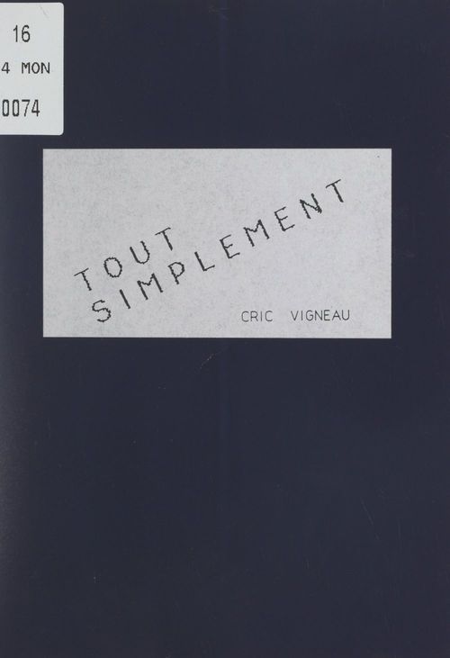Couverture ebook de Tout simplement, de Cric Vigneau