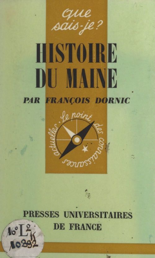 ebook cover of Histoire du Maine, by Francois Dornic