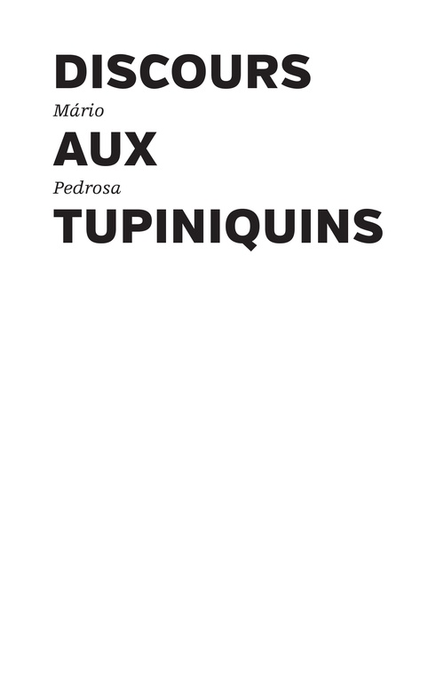 Couverture ebook de Discours aux Tupiniquins, de Mário Pedrosa