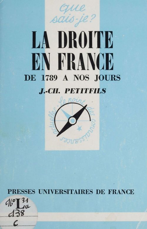 Couverture ebook de La Droite en France de 1789 à nos jours, de Jean-Christian Petitfils