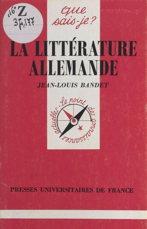Couverture ebook de La littérature allemande, de Jean-louis Bandet
