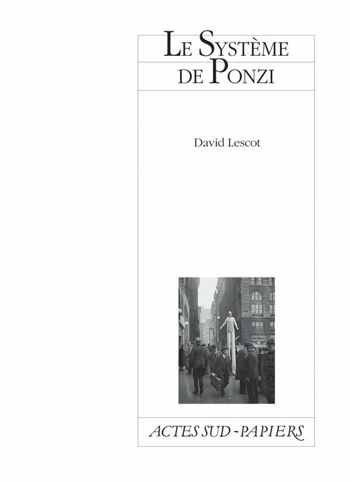 Couverture ebook de Le Système de Ponzi, de David Lescot