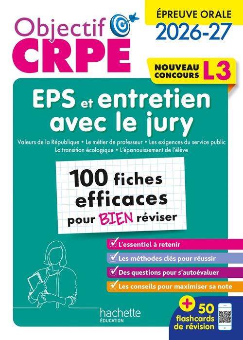 ebook cover of Objectif CRPE - 100 fiches efficaces pour bien réviser - Épreuve orale d'entretien + EPS - L3, by Lionel Roche, Maëla Tocquer-Salaün, Pascaline Tissot, Philippe Roiné, Patrick Ghrenassia, Serge Herreman