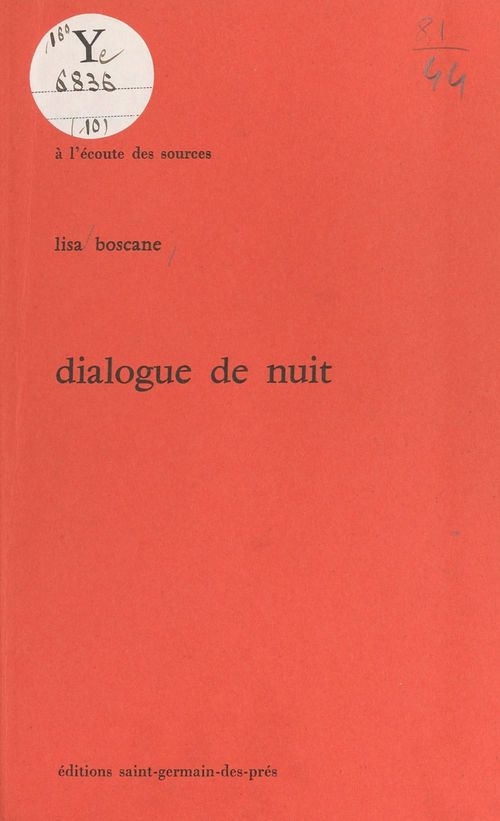 ebook cover of Dialogue de nuit, by Lisa Boscane
