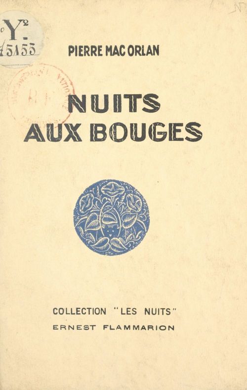 Couverture ebook de Nuits aux bouges, de Pierre Mac orlan