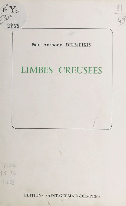 ebook cover of Limbes creusées, by Paul Anthony Dirmeikis