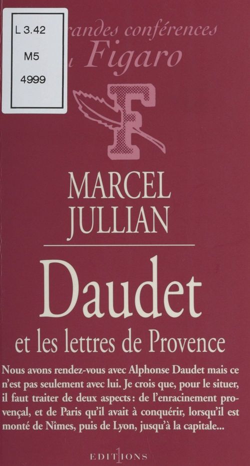 ebook cover of Alphonse Daudet et les lettres de Provence, by Marcel Jullian
