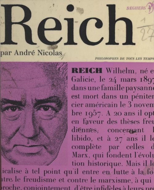 ebook cover of Wilhelm Reich, by André Nicolas
